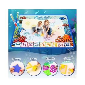 Water Doodle Mat,Kids Painting Mat, Toddlers Drawing Writing Toys,Reusable Co...